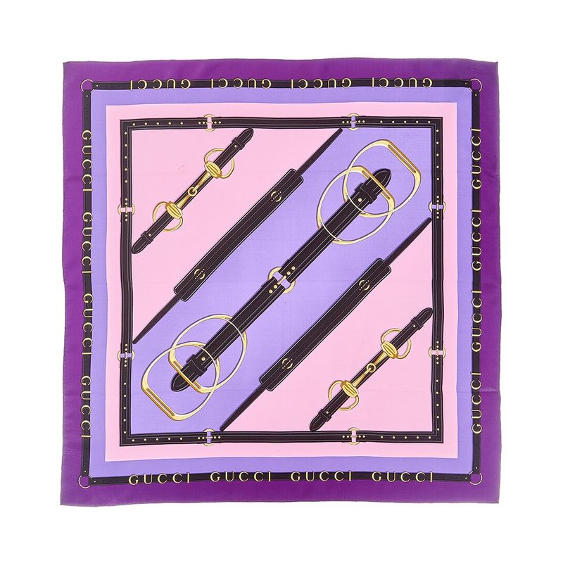 Gucci Printed Silk Twill Carre Purple